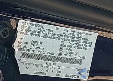 2016 Ford Focus Se from USA, damaged, VIN 1FADP3K21GL398394